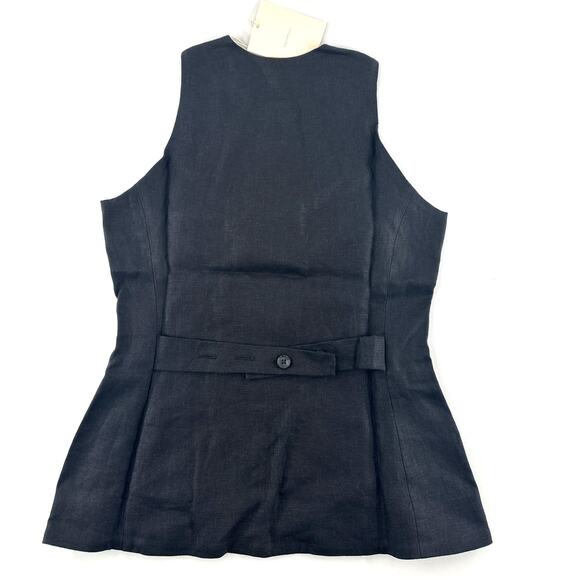 Faithfull Black Linen Seema Top Size 4 - Picture 7 of 13